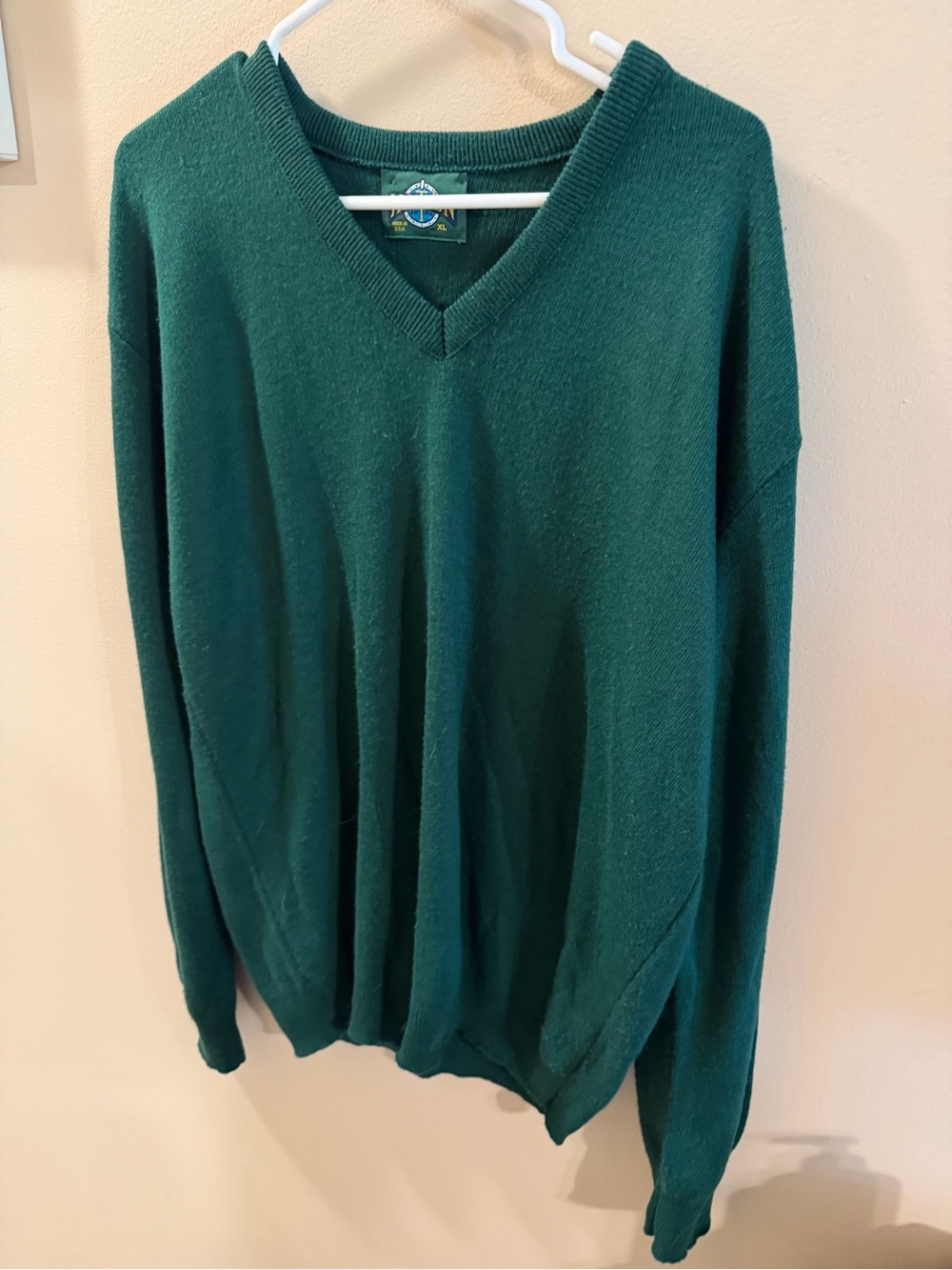 Vintage Jantzen V-Neck Sweater in Dark Green size XL